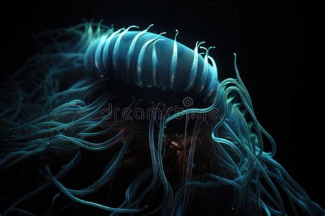  Wrightia Une créature fascinante aux tentacules bioluminescents qui brille dans l’obscurité abyssale !